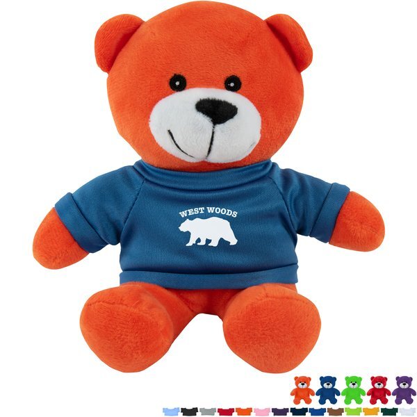 Colorful Plush Buddy Bear w/ T-Shirt, 6"
