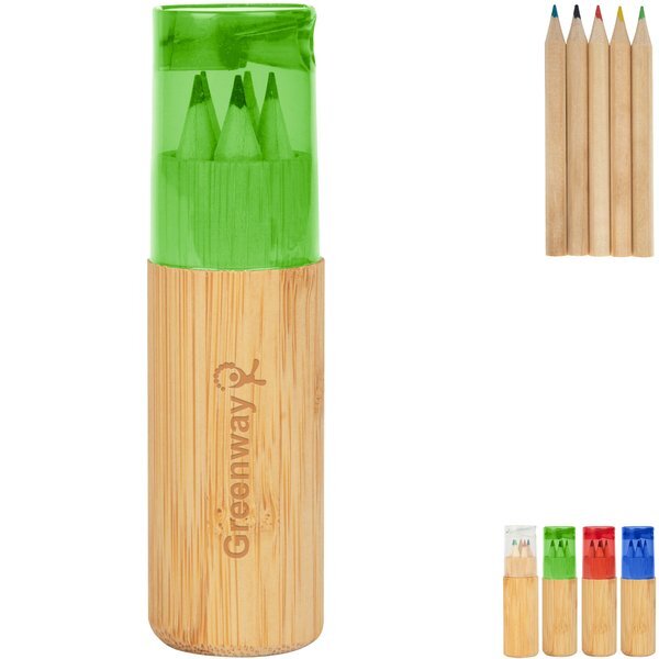 Five-Piece Colored Pencil Set in Tube w/ Dual Sharpener