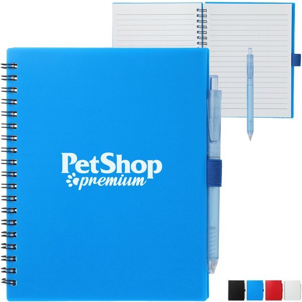 FSC® Recycled Spiral Notebook w/ rPET Pen, 5-1/2" x 7"