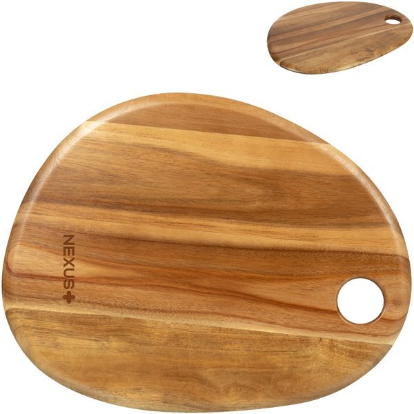 Pebble Shaped Acacia Wood Serving Board, 18" x 15"