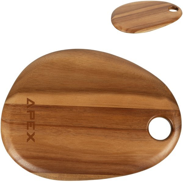 Pebble Shaped Acacia Wood Serving Board, 12" x 9"