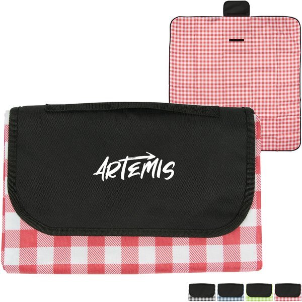 Gingham Roll-Up Picnic Blanket, 59" x 57"
