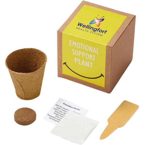 Inspirational Emotional Support Planter in Kraft Gift Box w/ Label