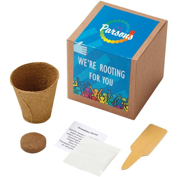Inspirational Rooting For You Planter in Kraft Gift Box w/ Label