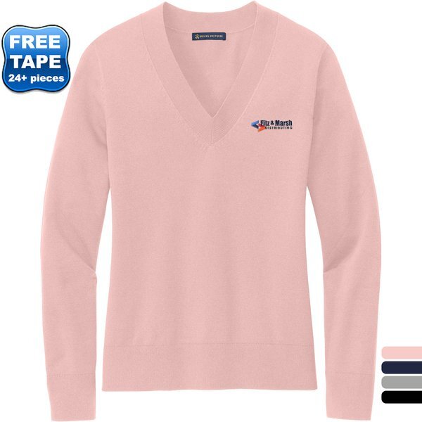 Brooks Brothers® Cotton & Nylon Stretch V-Neck Ladies' Sweater
