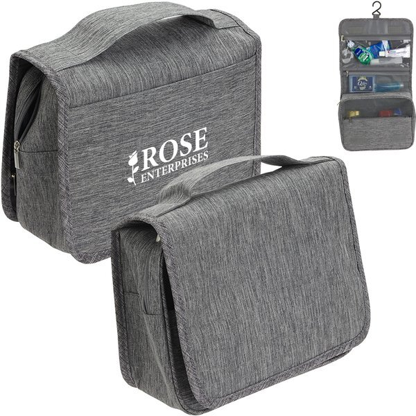 Carry-All Heathered Polyester Toiletry Bag