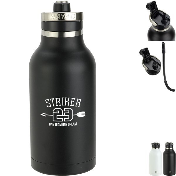 Nayad® Traveler Stainless Double Wall Bottle w/ Twist-Top Spout, 64oz.