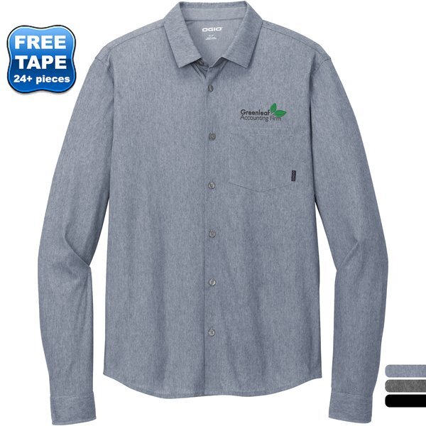 OGIO® Extend Poly/Cotton Knit Long Sleeve Men's Button-Up
