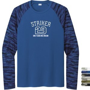 Sport-Tek® Drift Polyester Camo Colorblock Unisex Long Sleeve Tee Sport-Tek® Drift Polyester Camo Colorblock Unisex Long Sleeve Tee