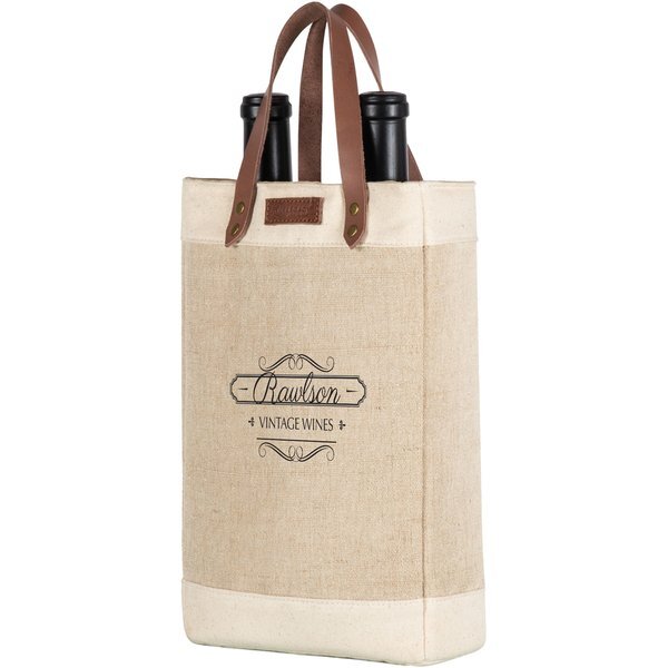 Pinot Jute Two Bottle Insulated Wine Bag