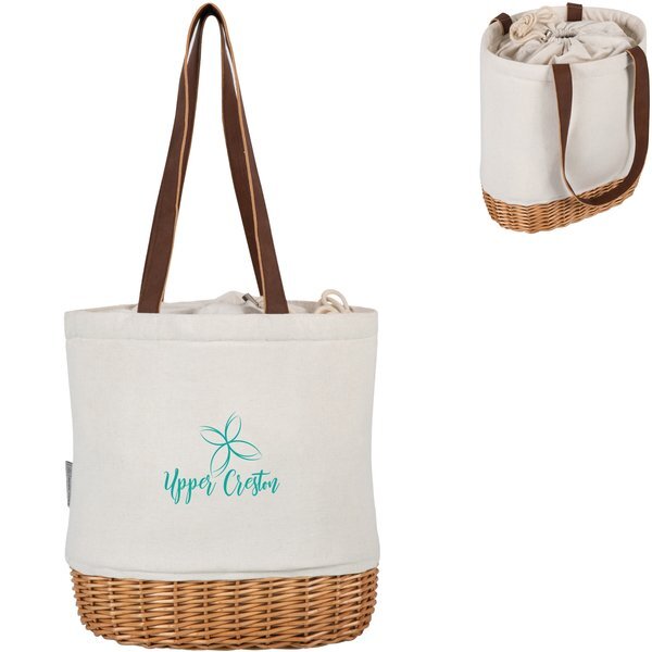 Pico Willow & Canvas Lunch Basket Insulated Tote