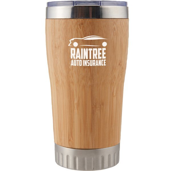 Bamboo Vacuum Insulated Stainless Steel Tumbler, 17oz.