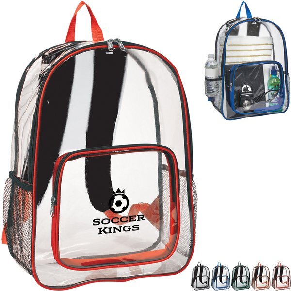 Clear PVC Backpack w/ Colored Trim