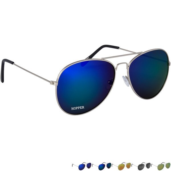 Color Mirrored Aviator Sunglasses