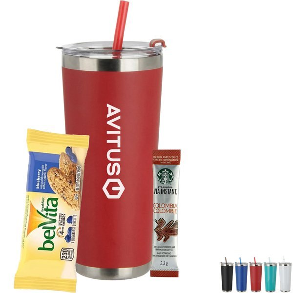 Starbucks® Via Instant Coffee Packet, Breakfast Bar & Tumbler w/ Straw Set