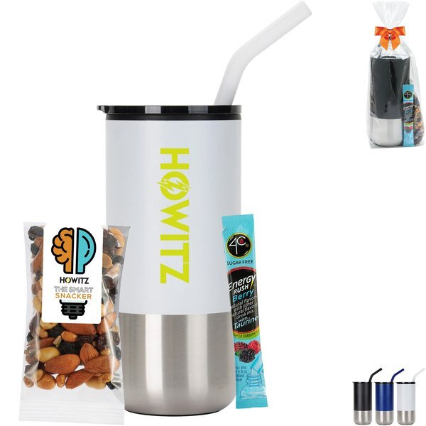 Sugar Free 4C® Energy Packet, Smart Mix Snack Pack & Tumbler w/ Stainless Steel Straw Set