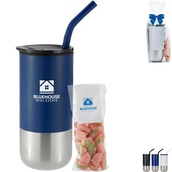 Sour Watermelon Snack Pack & Tumbler w/ Stainless Steel Straw Set
