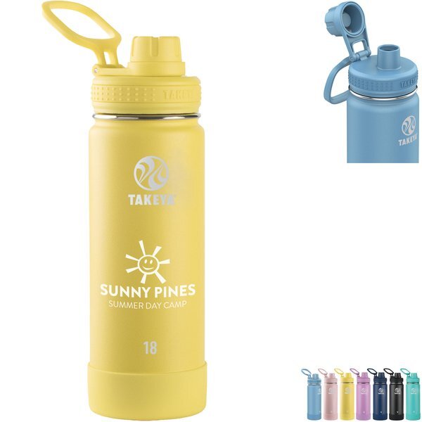 Takeya® Actives Spout Lid Stainless Steel Bottle, 18oz.