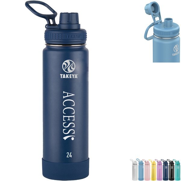 Takeya® Actives Spout Lid Stainless Steel Bottle, 24oz.