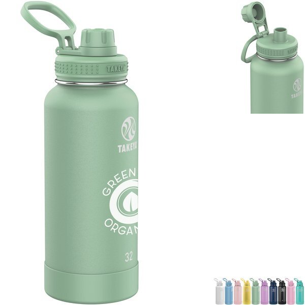Takeya® Actives Spout Lid Stainless Steel Bottle, 32oz.