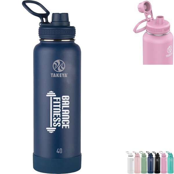 Takeya® Actives Spout Lid Stainless Steel Bottle, 40oz.
