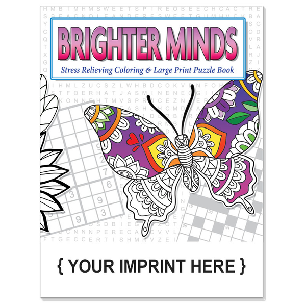 Brighter Minds - Adult Coloring and Puzzle Book Combo