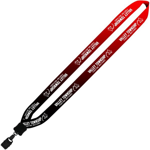 Dye-Sublimated Lanyard with Plastic Clamshell & Plastic O-Ring, 3/4"