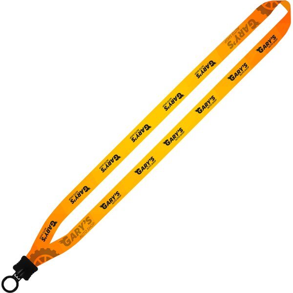 Dye-Sublimated Lanyard with Plastic Clamshell and Plastic O-Ring, 1/2"