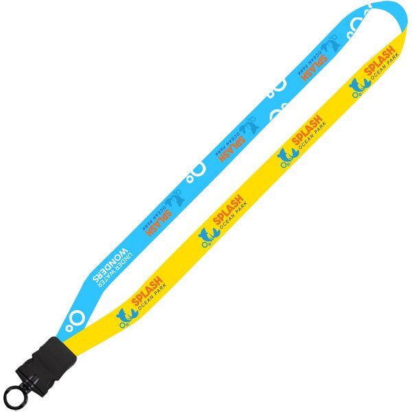 Dye-Sublimated Lanyard with Plastic Snap-Buckle Release and Plastic O-Ring, 3/4"