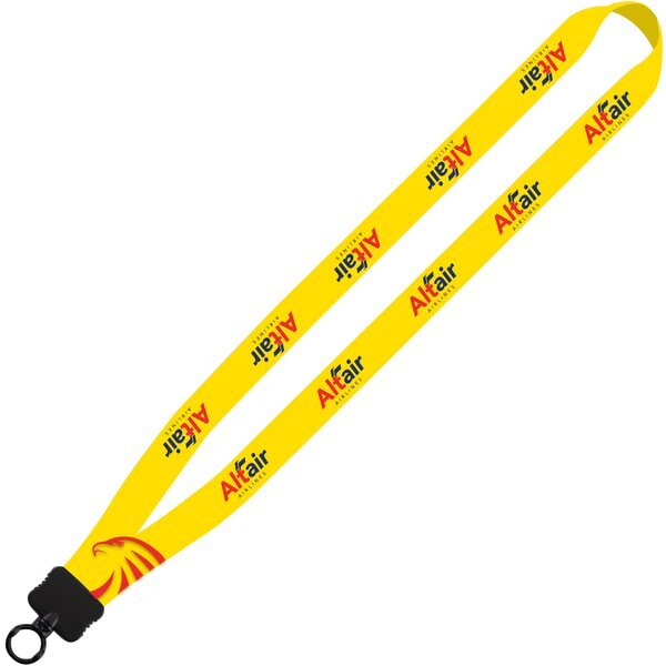 Dye-Sublimated Stretchy Elastic Lanyard with Plastic Clamshell and Plastic O-Ring, 3/4"