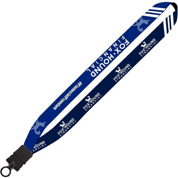 Dye-Sublimated Lanyard with Plastic Snap-Buckle Release and Plastic O-Ring, 1"