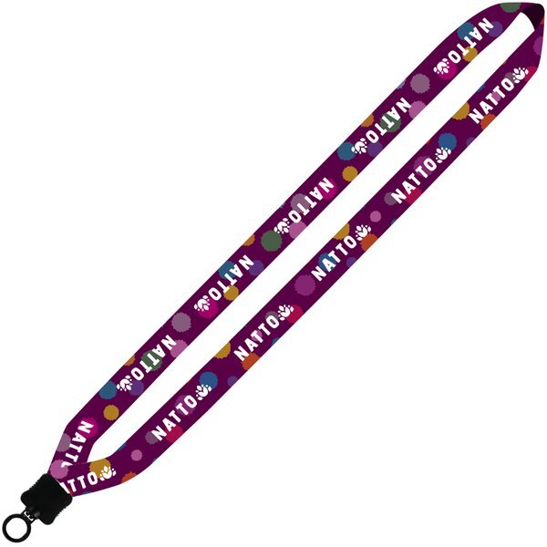 RPET Dye-Sublimated Lanyard with Plastic Clamshell and O-Ring, 3/4"