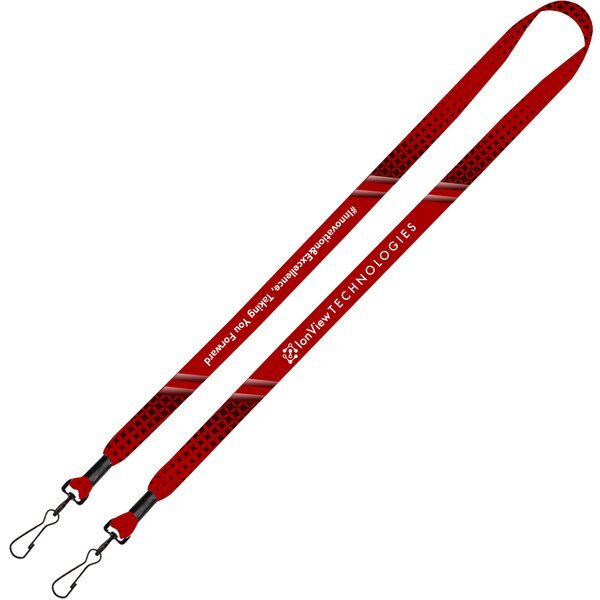 Dye-Sublimated 2-Ended Lanyard with Metal Crimp and Metal Swivel Snap, 1/2"