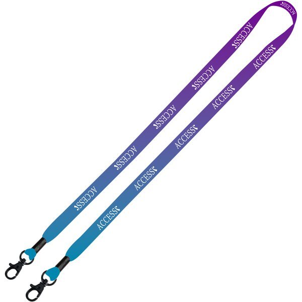 Double Ended Dye-Sublimated Lanyard with Metal Crimp and Metal Lobster, 1/2"