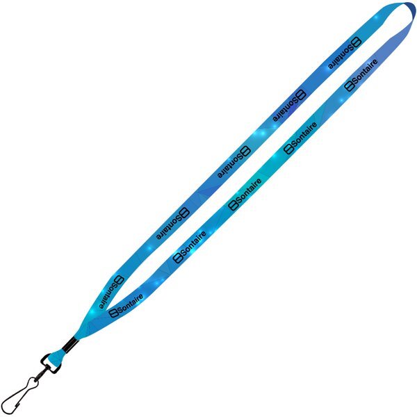 Dye-Sublimated Lanyard with Metal Crimp and Swivel Snap Hook, 1/2"
