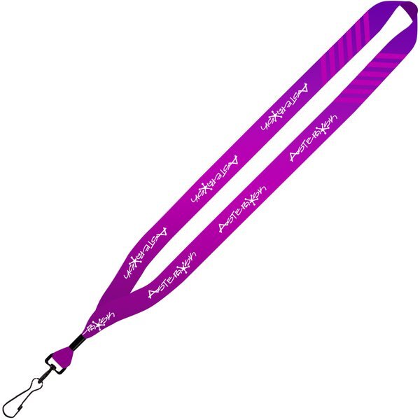 Dye-Sublimated Lanyard with Metal Crimp and Metal Swivel Snap Hook, 3/4"