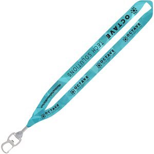 Dye-Sublimated Lanyard with Metal Crimp and Metal Bottle Opener, 3/4" Dye-Sublimated Lanyard with Metal Crimp and Metal Bottle Opener, 3/4"