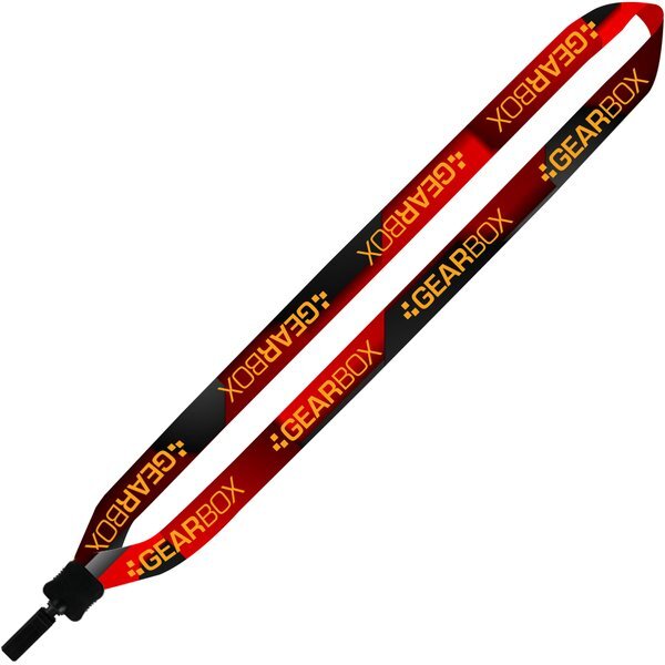Dye-Sublimated Lanyard with Plastic Clamshell and Plastic Bulldog Clip, 3/4"