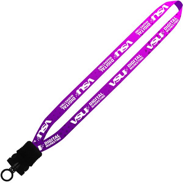 Tubular Lanyard with Plastic Snap-Buckle Release & O-Ring, 5/8"