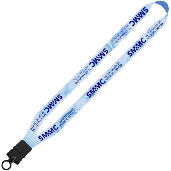 RPET Dye-Sublimated Lanyard with Plastic Snap-Buckle Release and O-Ring, 3/4"
