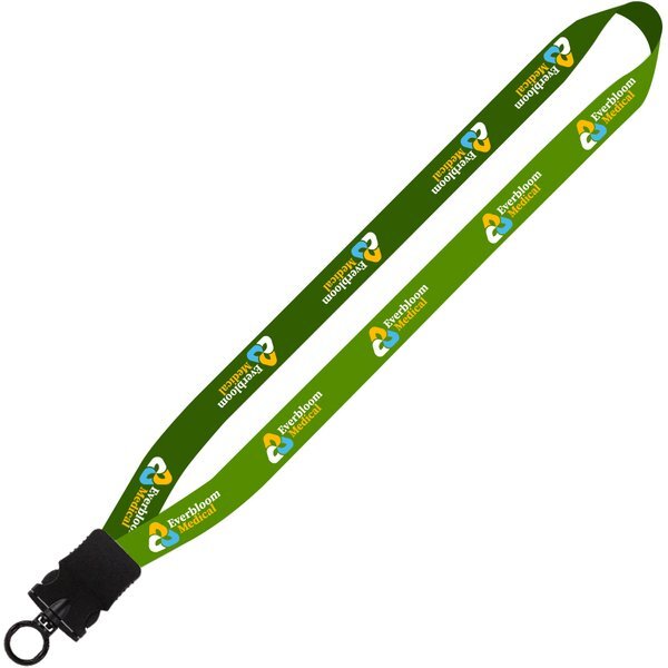 RPET Dye-Sublimated Waffle Weave Lanyard with Plastic Snap-Buckle Release, 3/4"