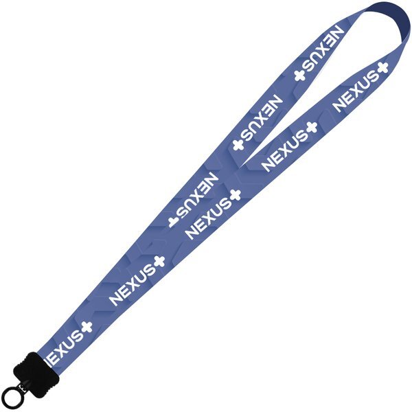 Dye-Sublimated Stretchy Elastic Lanyard with Plastic Clamshell and Plastic O-Ring, 1"