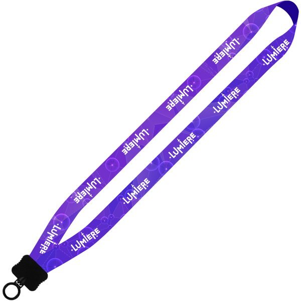 RPET Dye-Sublimated Waffle Weave Lanyard with Plastic Clamshell and O-Ring, 3/4"