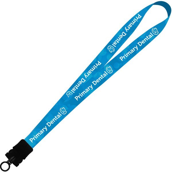 Dye-Sublimated Stretchy Elastic Lanyard with Plastic Snap-Buckle Release, 1"