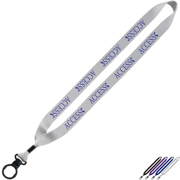 Polyester Lanyard with O-Ring, 3/4"