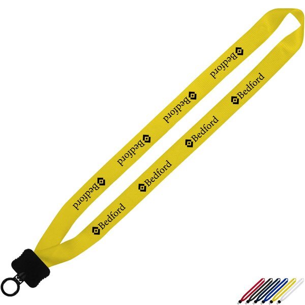 Polyester Lanyard with Plastic Clamshell and O-Ring, 3/4"