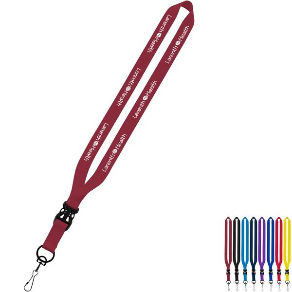 Polyester Lanyard with Slide Buckle Release & Swivel Snap Hook, 3/4"