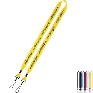 Polyester 2-Ended Lanyard with Metal Crimp & Metal Swivel Snap Hook, 3/4" Polyester 2-Ended Lanyard with Metal Crimp & Metal Swivel Snap Hook, 3/4"