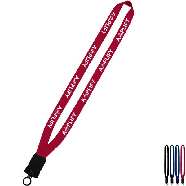 Polyester Lanyard with Plastic Snap Buckle Release, 5/8"