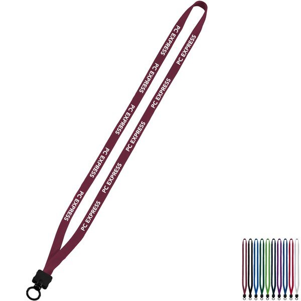 Cotton Lanyard with Plastic Clamshell & O-Ring, 1/2"